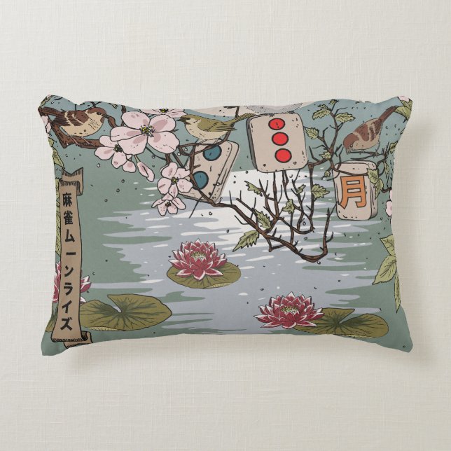Coussins Décoratifs Mahjong Lever de lune (Devant)