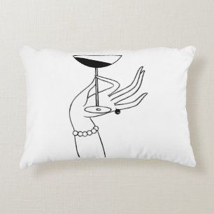 Coussins Décoratifs Main de femme Art déco tenant une coupe de champag