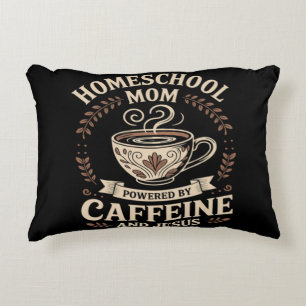 Coussins Décoratifs Maman école à la maison alimentée par la caféine e