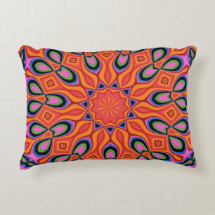 Coussins Décoratifs Mandala Retro Orange Hipster Decor Jeu d'oreiller