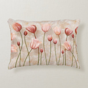 Coussins Décoratifs Marbre avec tulipes à clarette : délicat.