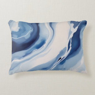 Coussins Décoratifs Marbre Bleu Profond