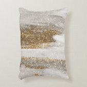 Coussins Décoratifs Marbre de luxe Gold Strokes blanc et gris (Devant(Vertical))