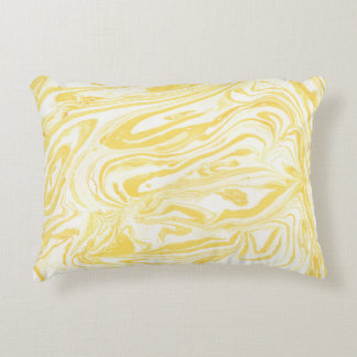 Coussins Décoratifs Marbre jaune élégant : Texture dessinée à la main