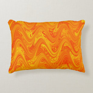 Coussins Décoratifs Marbrure Orange Jaune Rouge Motif
