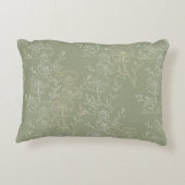 Coussins Décoratifs Marguerites rustiques sur Sage Green, luxe botaniq (Dos)