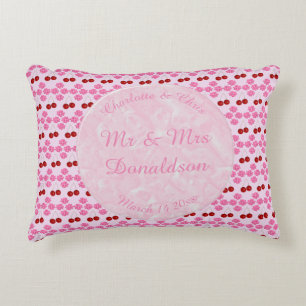 Coussins Décoratifs Mariage rose Printemps Cerisiers en fleurs et ceri