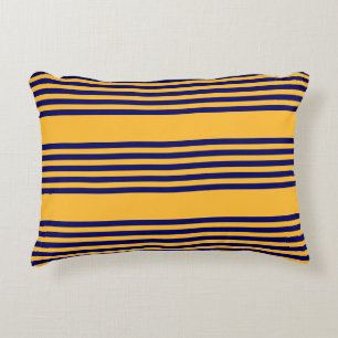 Coussins Décoratifs Marine bleu et jaune soleil cinq bandes motif