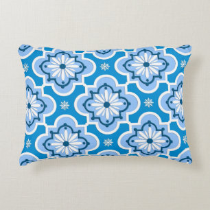 Coussins Décoratifs Marocain en tuiles motif - Bleu et Blanc