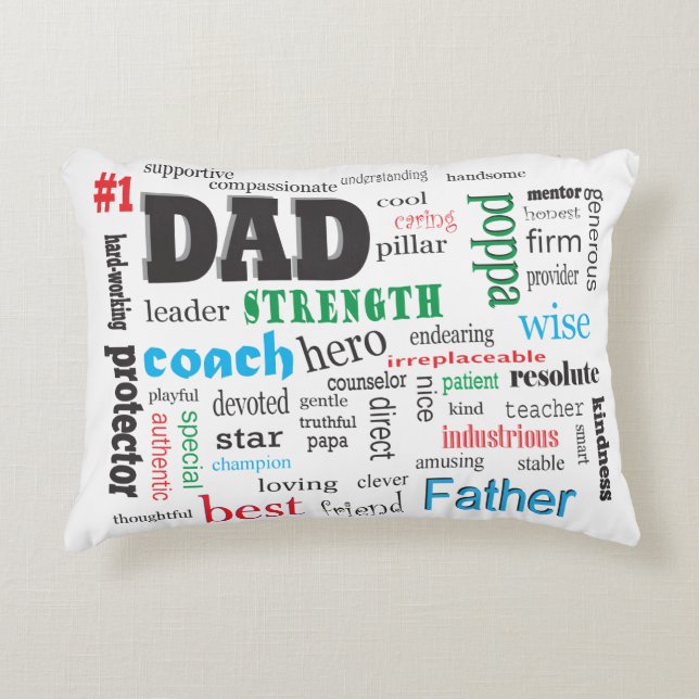 Coussins Décoratifs Meilleur papa Word Cloud (Devant)
