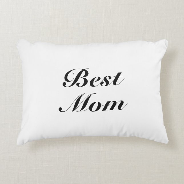Coussins Décoratifs Meilleure maman noir blanc classique script élégan (Devant)