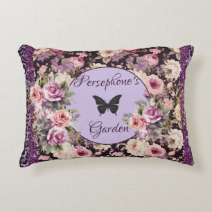Coussins Décoratifs Mélange de fleurs rose motif et violette