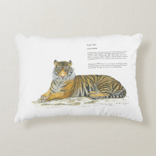 Coussins Décoratifs Menacée Regal Bengale Tiger main peint