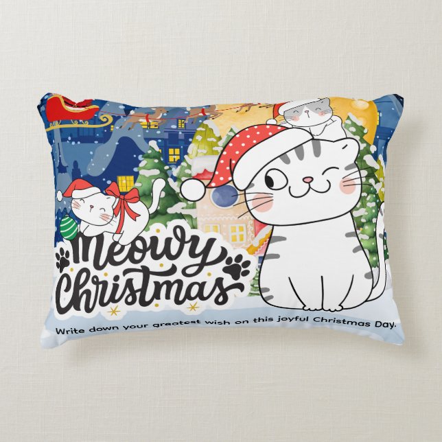 Coussins Décoratifs Meowy Christmas (Devant)