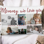 Coussins Décoratifs Mère avec enfants et famille Maman 6 Photo Collage<br><div class="desc">Mère avec enfants et famille Maman 6 Photo Collage Accent Coussin. Collage de 6 photos, un doux message dans un script tendance et des noms d'enfants qui superposent les photos. Ajoutez vos 6 photos de famille préférées. Un cadeau pour l'anniversaire, la fête des mères ou Noël pour une mère ou...</div>