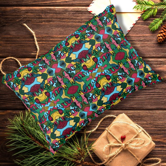 COUSSINS DÉCORATIFS MERRY NOËL NEUROGRAPHIQUE & NOIR LIGNE (Créateur téléchargé)