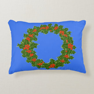Coussins Décoratifs Merry Red Berry & Holly Wreath pour Noël
