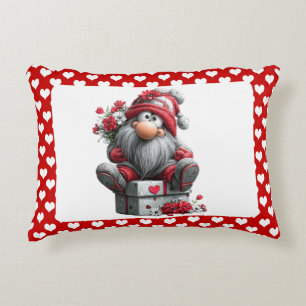 Coussins Décoratifs Messager gnome d'amour festif "Cœur et cadeaux"