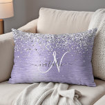 Coussins Décoratifs Métal brossé violet Parties scintillant d'argent N<br><div class="desc">Personnalisez facilement ce design coussin de tendance chic accent avec une jolie parties scintillant brillante en argent sur un arrière - plan métallique brossé violet.</div>
