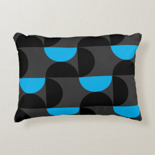 Coussins Décoratifs Mi-siècle moderne bleu noir et gris