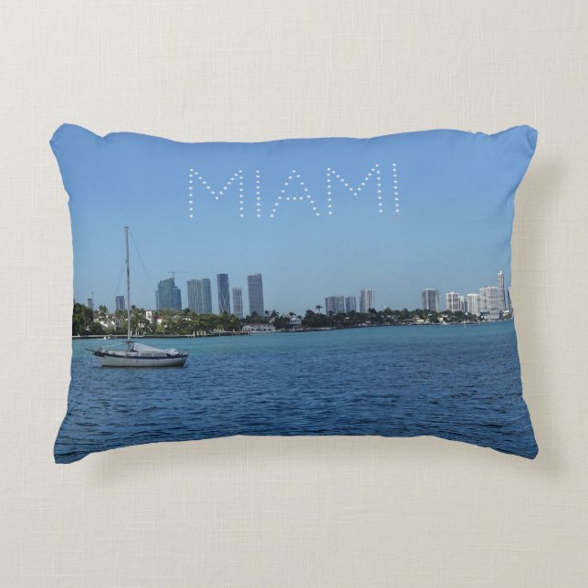 Coussins Décoratifs Miami Skyline (Devant)