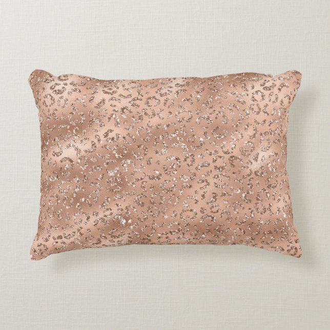 Coussins Décoratifs Mignon Imprimé de Peau de Guépard Léopard Doré (Devant)