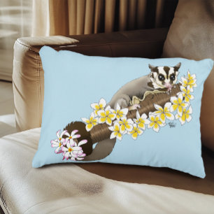 Coussins Décoratifs Mignon Sugar Glider Fleurs Tropicales de Plumeria 