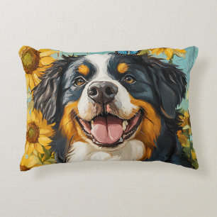 Coussins Décoratifs Mignonne Chien Peinture Tournesols Rustiques Papil