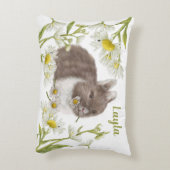 Coussins Décoratifs Mignonne lapin Brown avec marguerite à pignon (Dos(Vertical))