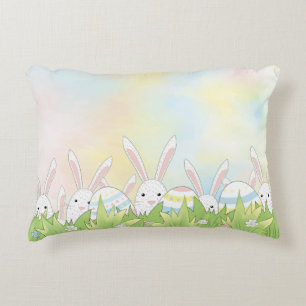 Coussins Décoratifs Mignonne lapin et oeufs de Pâques