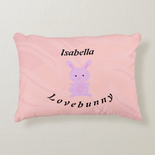 Coussins Décoratifs Mignonne Lapin Rose Whimsical (Devant)