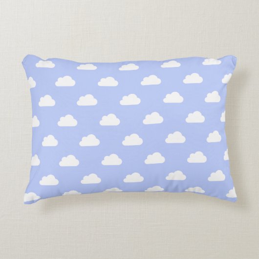 Coussins Décoratifs Mignons nuages blancs sur bleu (Devant)