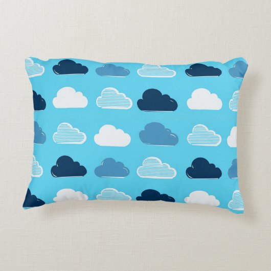 Coussins Décoratifs Minimal Clouds Pattern – Blue Sky Vibes (Dos)