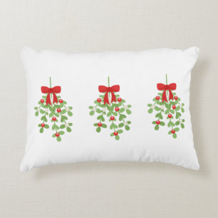 Coussins Décoratifs Mistletoe Row et Red Plaid Noël réversible