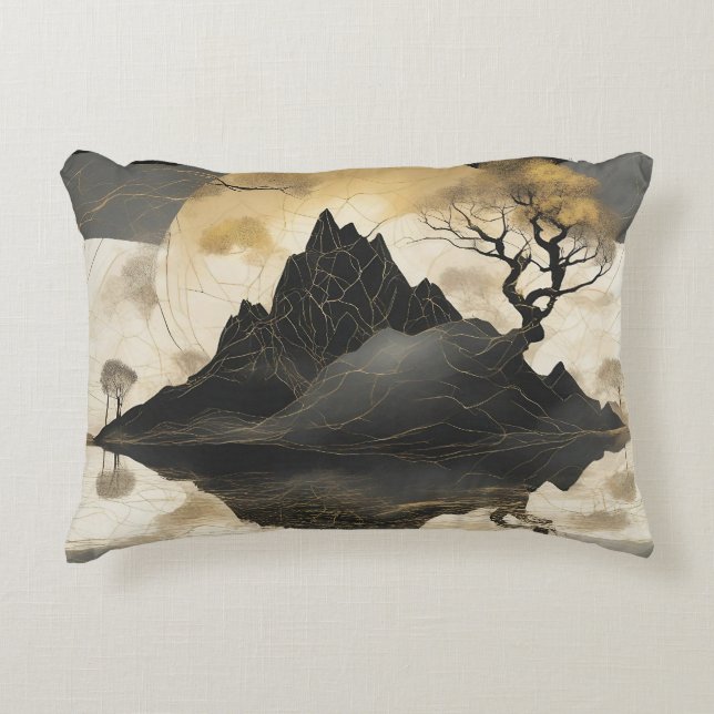 Coussins Décoratifs Misty Mountain Black & Gold (Devant)