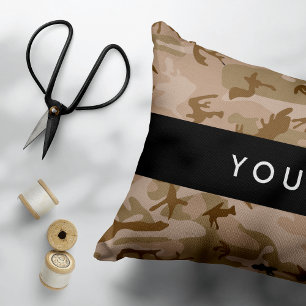 Coussins Décoratifs Modèle de camouflage du désert, Votre nom, Personn