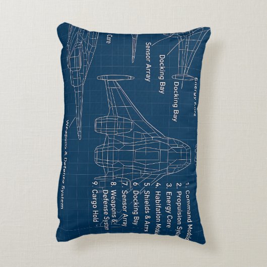 Coussins Décoratifs "Modèle futuriste d'architecture spatiale" (Dos(Vertical))