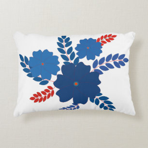 Coussins Décoratifs Modèle vectoriel simple de fleurs bleues