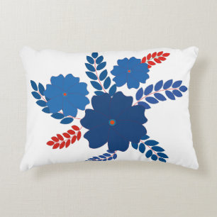 Coussins Décoratifs Modèle vectoriel simple de fleurs bleues