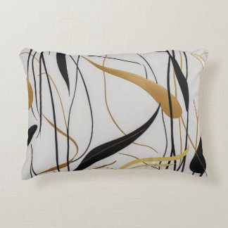 Coussins Décoratifs Modern Black & Gold Abstract Line