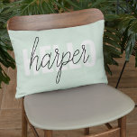 Coussins Décoratifs Modern Pastel Mint Bonjour Et Vous Nom<br><div class="desc">Modern Pastel Mint Bonjour Et Vous Nom</div>