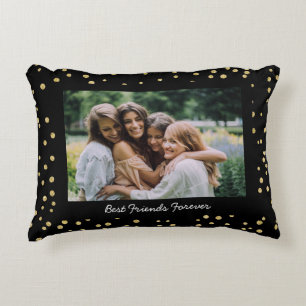 Coussins Décoratifs Moderne Best Friends BFF Besoins Photo Black Gold