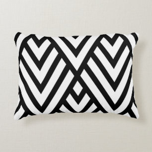 Coussins Décoratifs Moderne Chevron Noir Et Blanc