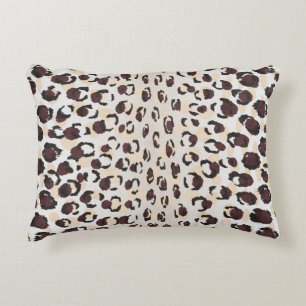 Coussins Décoratifs Moderne chic imprimé guépard marron motif monogram