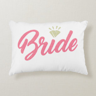 Coussins Décoratifs Moderne Élégant Simple Mariée Pailleté Rose Diaman