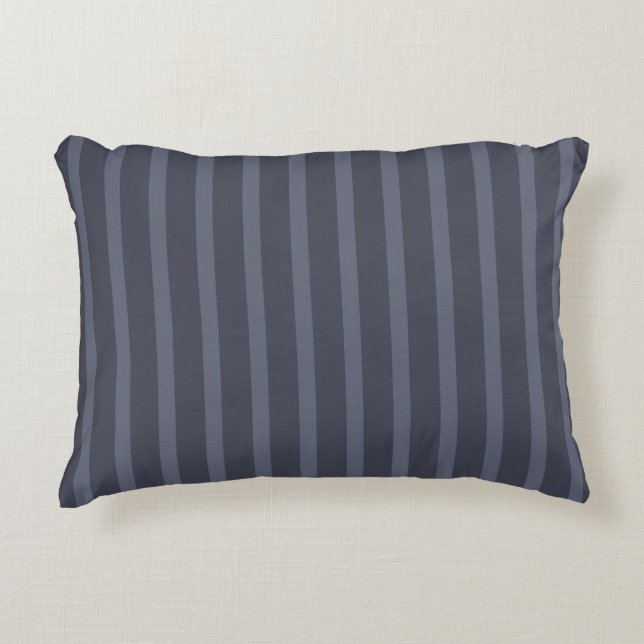 Coussins Décoratifs Moderne rayé gris bleu (Devant)