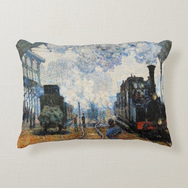 Coussins Décoratifs Monet - Arrivée du train de Normandie, (Devant)