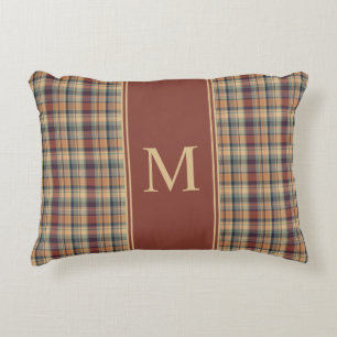 Coussins Décoratifs Monogramme Brown chaud et plaqué crème