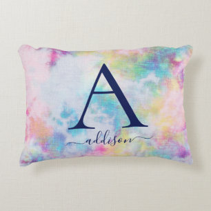 Coussins Décoratifs Monogramme coloré Cravate-Dye Nom Ado fille