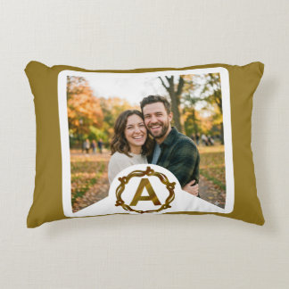 Coussins Décoratifs Monogramme d'Artisan Personnalisé A | Cadre en Boi